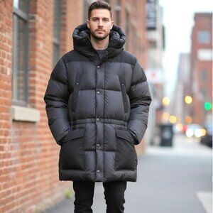 Burberry LINDFORD Black Men's Quilted Hooded Puffer Jacket 8043845, Size Large